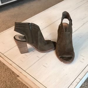 Vince Camuto Koral Heeled Peep Toe Suede Bootie